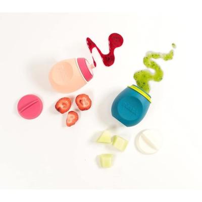Gourde silicone BEABA BabySqueez' 2en1, embouts 1er et 2eme age, 180ml, Rose