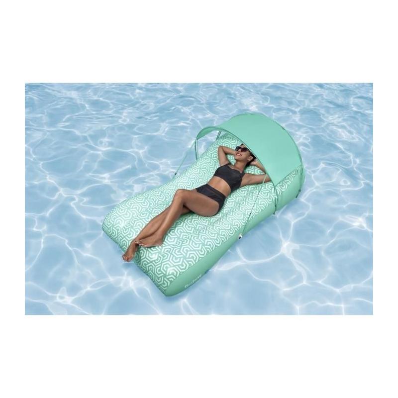 Matelas gonflable de piscine BESTWAY avec auvent - Confort et détente