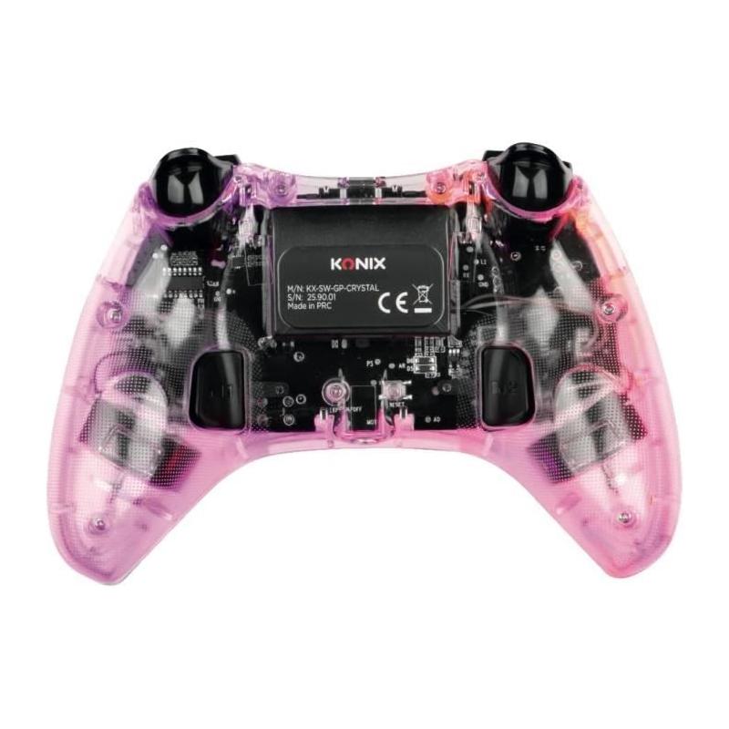Manette sans fil Crystal pour Nintendo Switch, Switch OLED, PC et PS4
