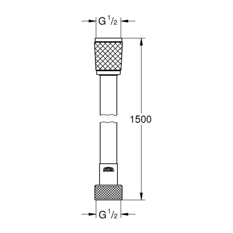 Flexible de douche GROHE VitalioFlex 28743002 - Anti-pliures et torsion - Connexion universelle