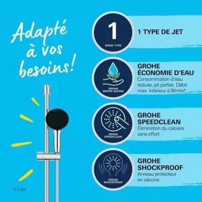Ensemble de douche GROHE Vitalio Start 110 - Economie d'eau