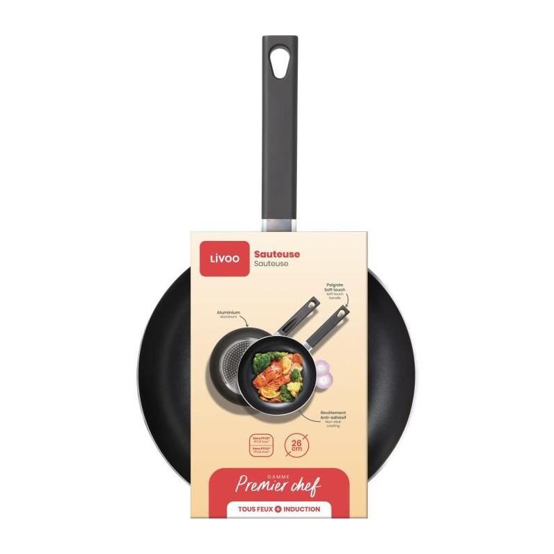Sauteuse 26 cm LIVOO MEP153N - Antiadhésif sans PFOA ni PFOS