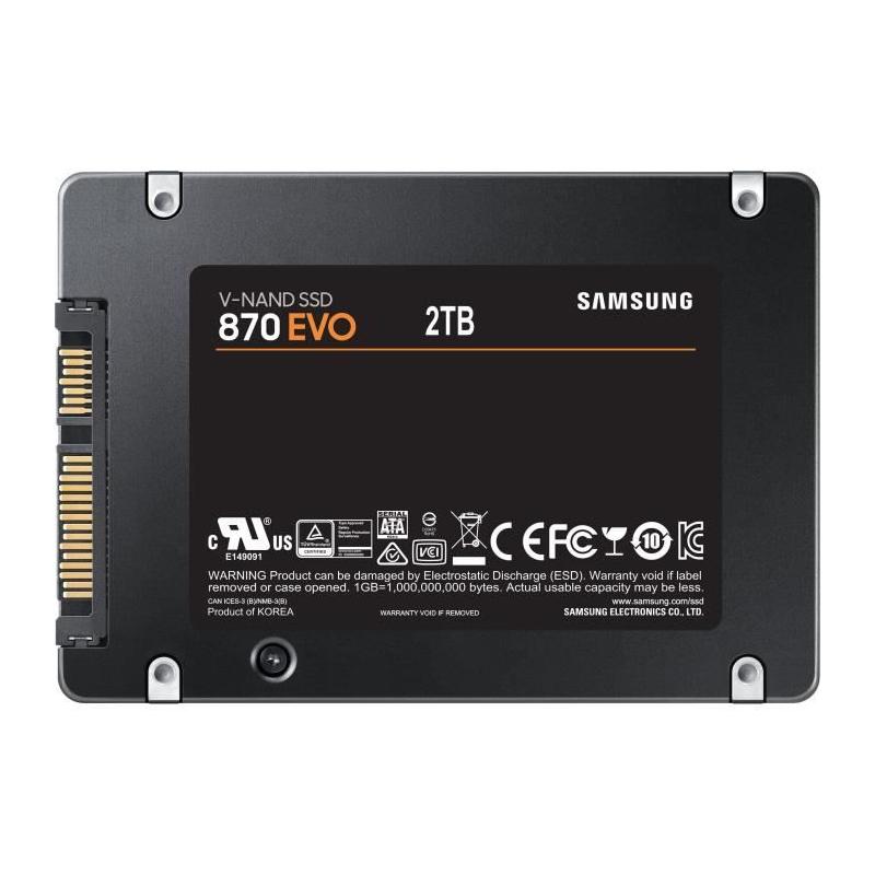 SSD Interne SAMSUNG 870 EVO 2 To - Performances exceptionnelles