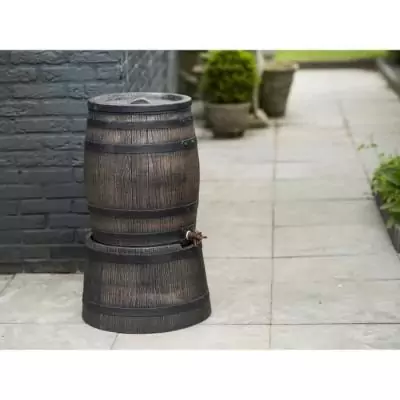 Récupérateur d'eau en forme de barrique - Nature - 50L - PE rotomoulé