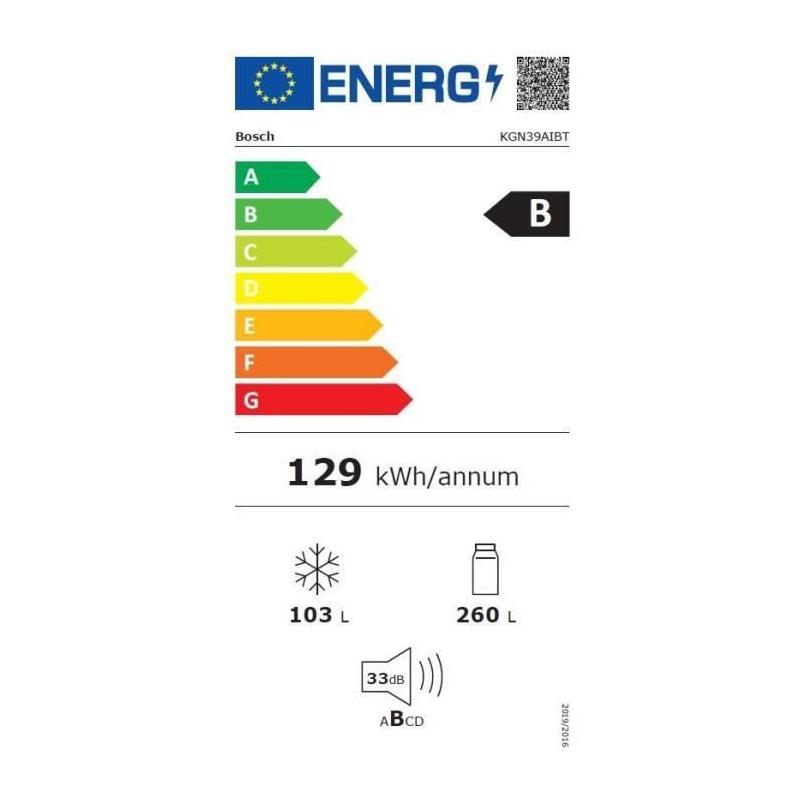 Réfrigérateur combiné BOSCH KGN39AIBT SER6 - No Frost - 363 L - inox