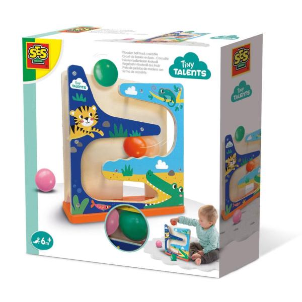 Circuit de boules en bois - Crocodile - SES CREATIVE