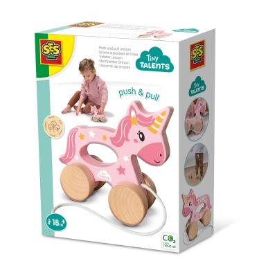 SES Creative Tiny Talents Licorne en bois 2 en 1 - A pousser et à tirer