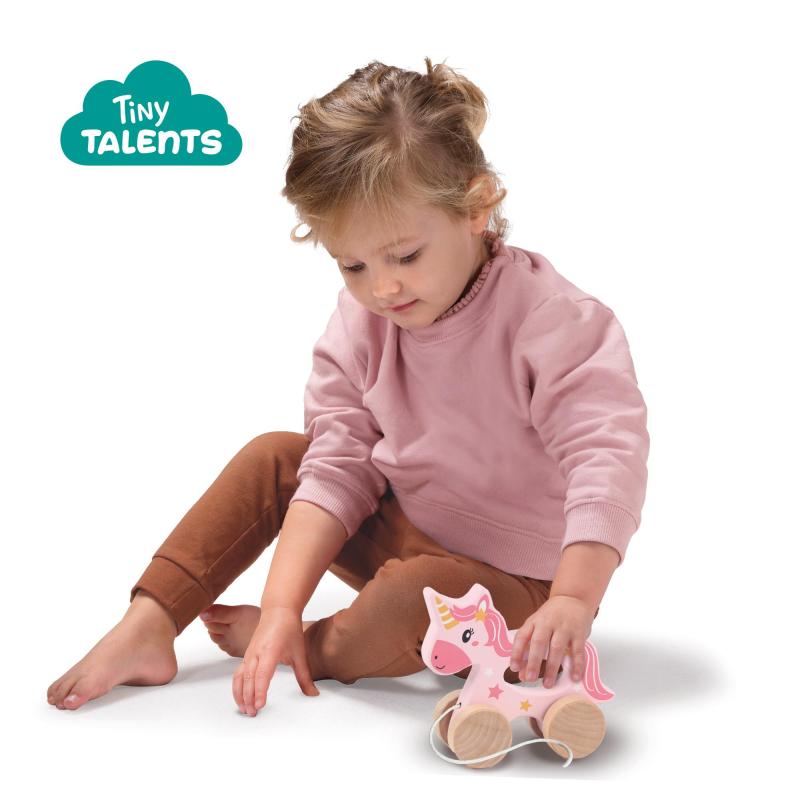 SES Creative Tiny Talents Licorne en bois 2 en 1 - A pousser et à tirer