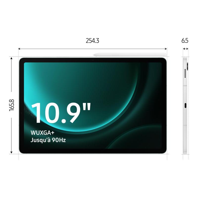 Samsung Galaxy Tab S9 FE S9 FE Samsung Exynos 128 Go 27,7 cm (10.9") 6 Go Wi-Fi 6 (802.11ax) Android 13 Argent