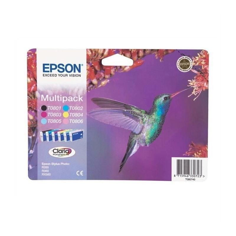 Pack EPSON T0807 - Colibri avec 6 couleurs vives