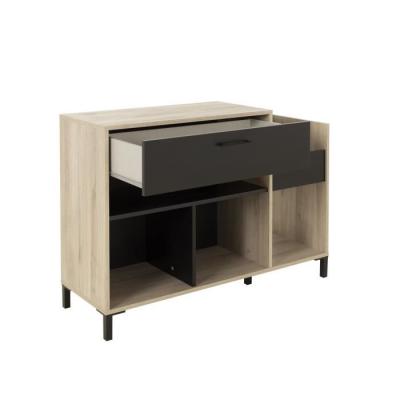 Meuble vinyle GAMI - Style urbain - Décor chene - Noir