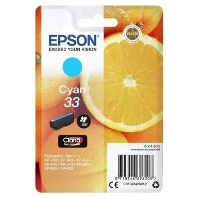 Cartouche d'encre EPSON T3342 Cyan - Oranges (C13T33424012) - Pack Compact
