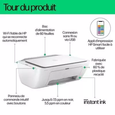Imprimante HP DeskJet 2810e - Couleur Jet d'encre - HP+