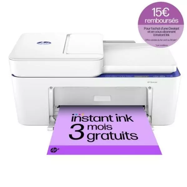 Imprimante tout-en-un HP Deskjet 4230e Jet d'encre couleur Copie Scan - 3 mois d'Instant ink inclus avec HP+