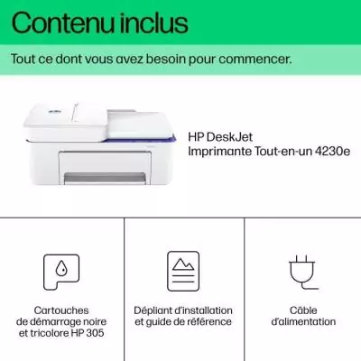 Imprimante tout-en-un HP Deskjet 4230e - Couleur Jet d'encre - 3 mois d'Instant Ink inclus