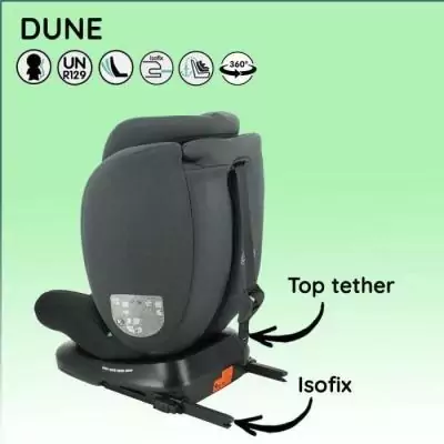 Siège auto isofix NANIA DUNE - Groupe 0/1/2/3 - 0-10 ans, 0-36 kg - Tetière réglable
