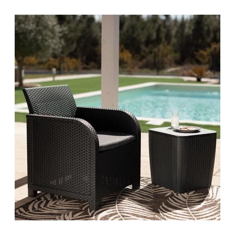 Fauteuil de jardin avec coussin en résine Allibert by KETER - SanRemo Gris graphite