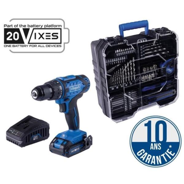 Coffret perceuse visseuse sans fil C-DTB74/1-X - 50Nm mandrin 13mm + 74 accessoires - SCHEPPACH 20V IXES + batterie 2Ah + charge
