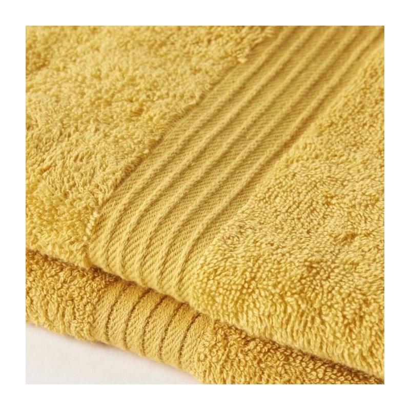 Lot de 2 serviettes de toilette 100% coton - Couleur ocre