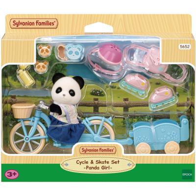 Sylvanian Families La fille panda, son vélo et sa remorque