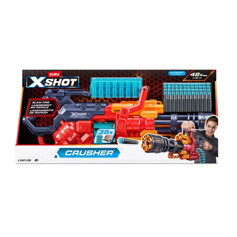 XSHOT Fusil à fléchettes en mousse Crusher Excel (48 fléchettes) ZURU