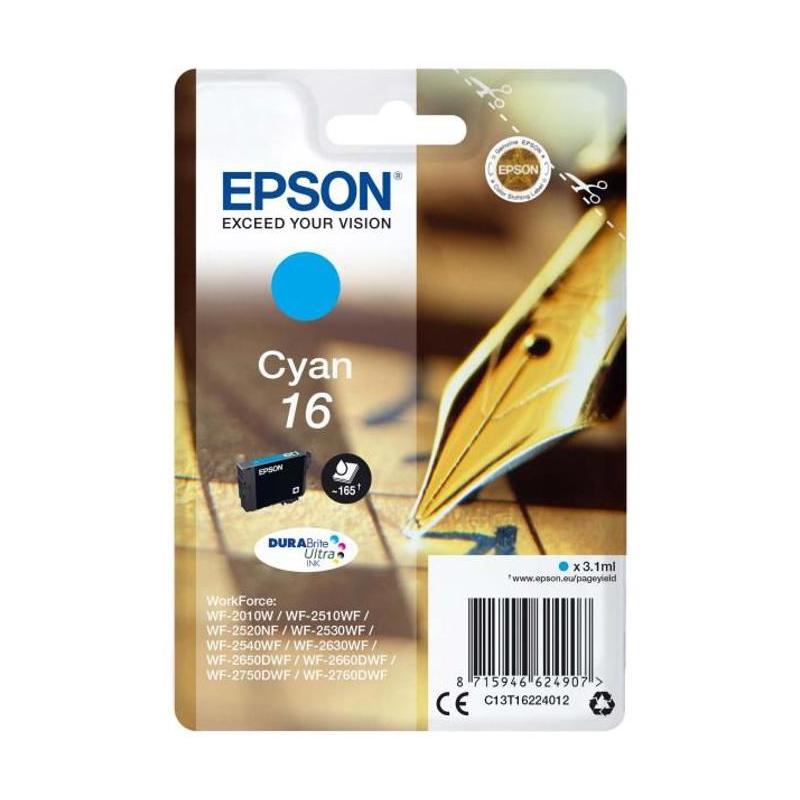 Cartouche d'encre 16 Cyan pour Epson WorkForce WF-2510WF - Jet d'encre de qualité