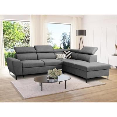 Canapé d'angle convertible réversible avec coffre - KASIMIR - Tissu anthracite