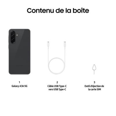 Smartphone Samsung Galaxy A36 6,7 5G Nano SIM 128 Go Noir - Compact et performant
