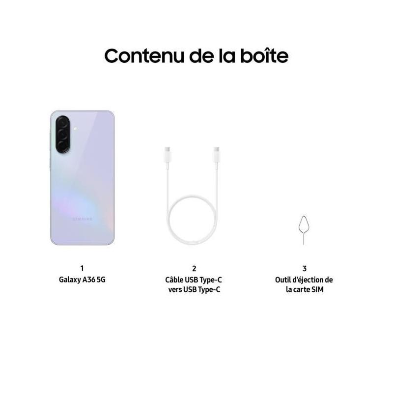 Samsung Galaxy A36 6,7 5G Lavande 128 Go - Smartphone compact