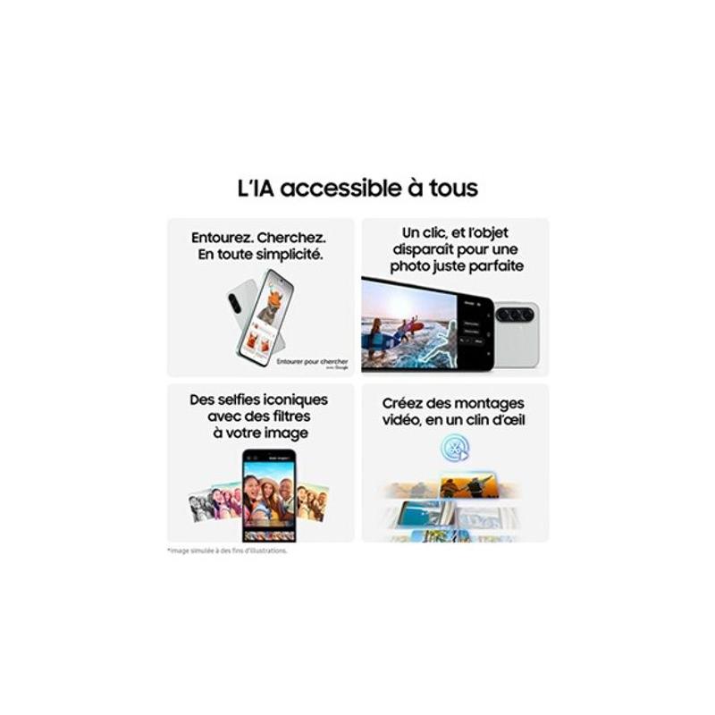 Smartphone Samsung Galaxy A56 6,7 5G 128Go Gris - Compact et performant