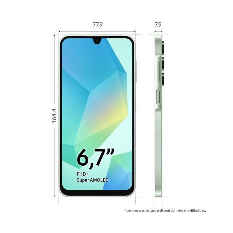 Samsung Galaxy A16 Smartphone 128Go Vert d'eau - Compact et performant