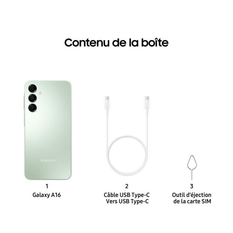 Samsung Galaxy A16 Smartphone 128Go Vert d'eau - Compact et performant