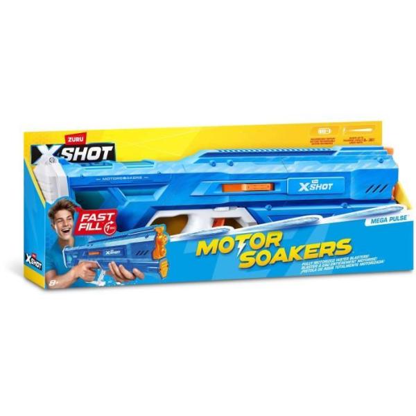 Pistolet a eau motorisé - ZURU - X-SHOT Mega Pulse - Remplissage rapide - Batterie rechargeable - Portée 9 m - Réservoir 1,1