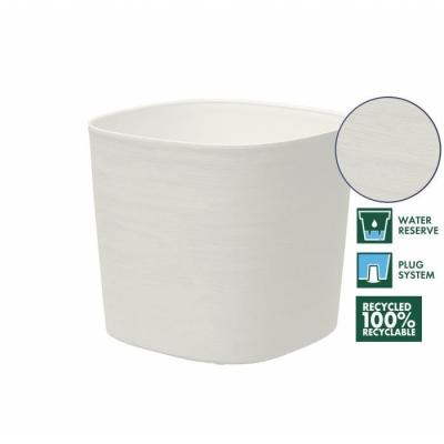 Pot avec réserve d'eau - GARDEN ID Respect - Blanc 25 x 25 cm - 100% recyclable