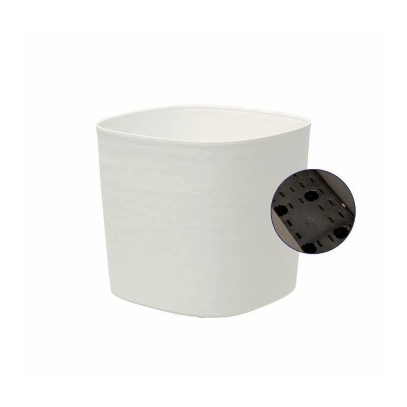 Pot avec réserve d'eau - GARDEN ID Respect - Blanc 30 x 30 cm - 100% déchets ménagers