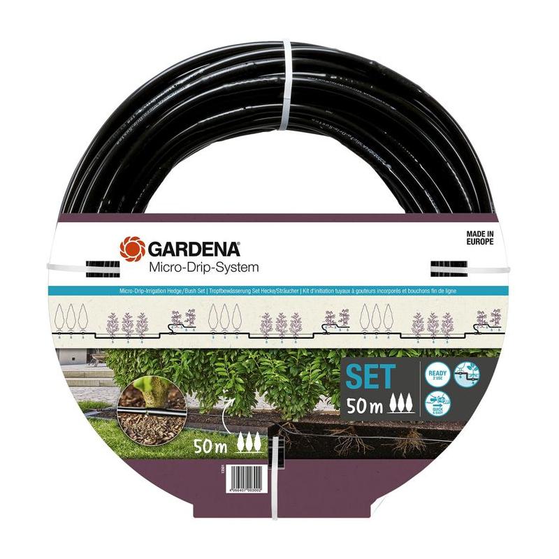 Kit d'Initiation GARDENA - Arrosage 50m avec Goutteurs et Bouchon