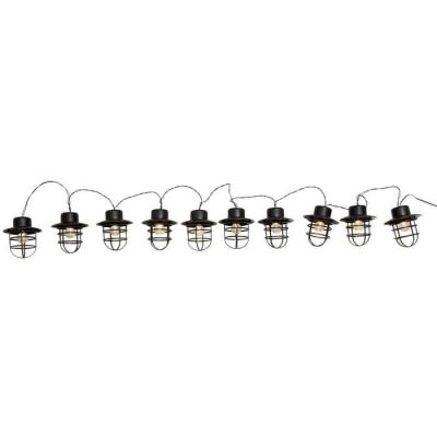 Guirlande lumineuse solaire LUMISKY DETROIT - Style industriel - 4m - 10 ampoules LED - Blanc chaud