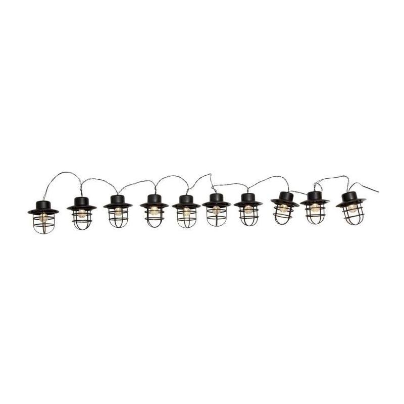 Guirlande lumineuse solaire LUMISKY DETROIT - Style industriel - 4m - 10 ampoules LED - Blanc chaud