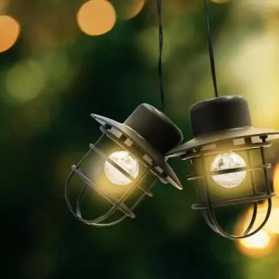 Guirlande lumineuse solaire LUMISKY DETROIT - Style industriel - 4m - 10 ampoules LED - Blanc chaud