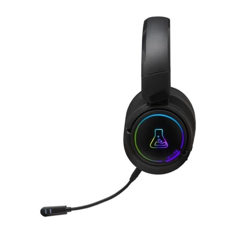 Casque Gamer sans fil The G-Lab KORP IRIDIUM - Microphone RGB - Noir