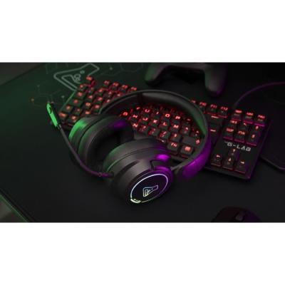 Casque Gamer sans fil The G-Lab KORP IRIDIUM - Microphone RGB - Noir