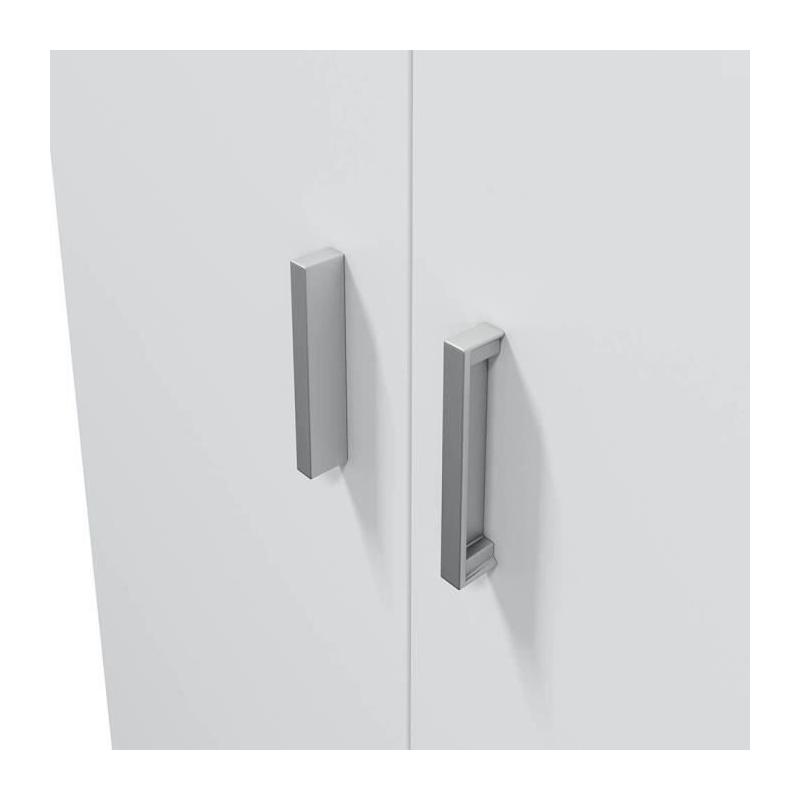 Meuble à chaussures BASIC - 2 portes + 6 étagères - Blanc - 30 paires