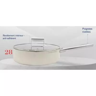 Sauteuse Arthur Martin 28 cm avec couvercle - Aluminium Forgé