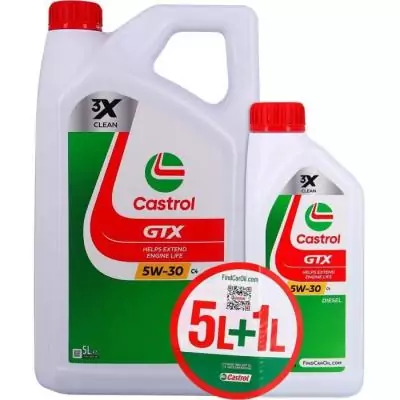 Huile Moteur CASTROL GTX 5W-30 C4 - Lot de 5L+1L