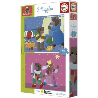 Puzzle EDUCA - Petit Ours Brun : 2 puzzles 48 pièces - 4 ans