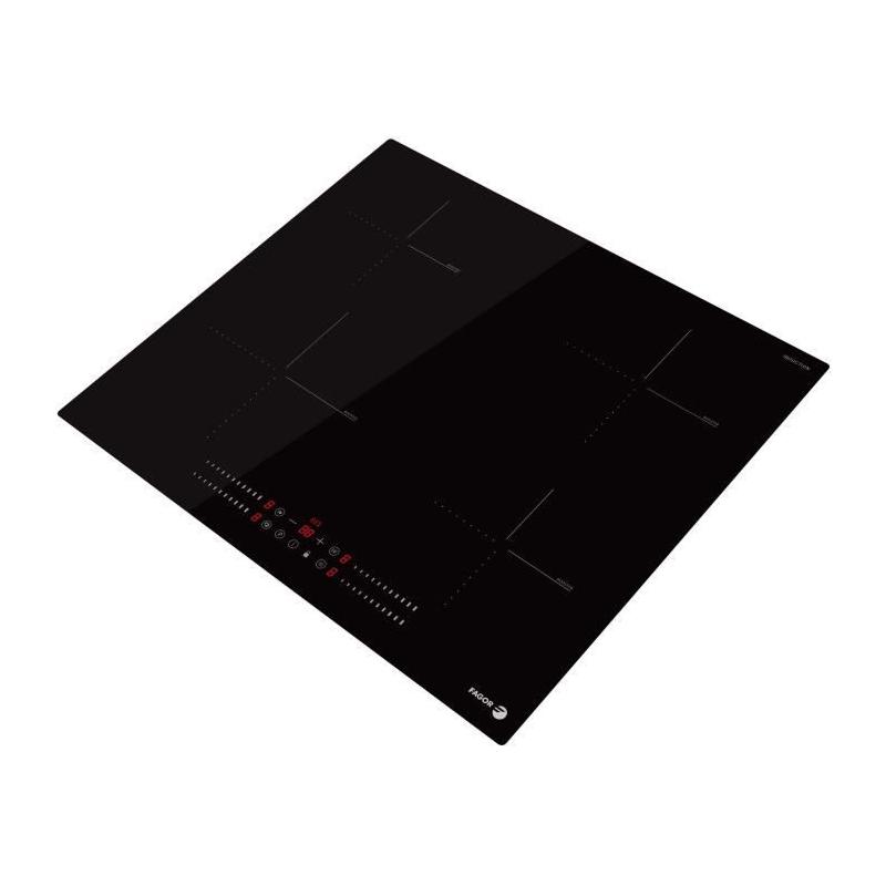 Table de cuisson induction FAGOR FTI468 - 4 foyers - Verre noir