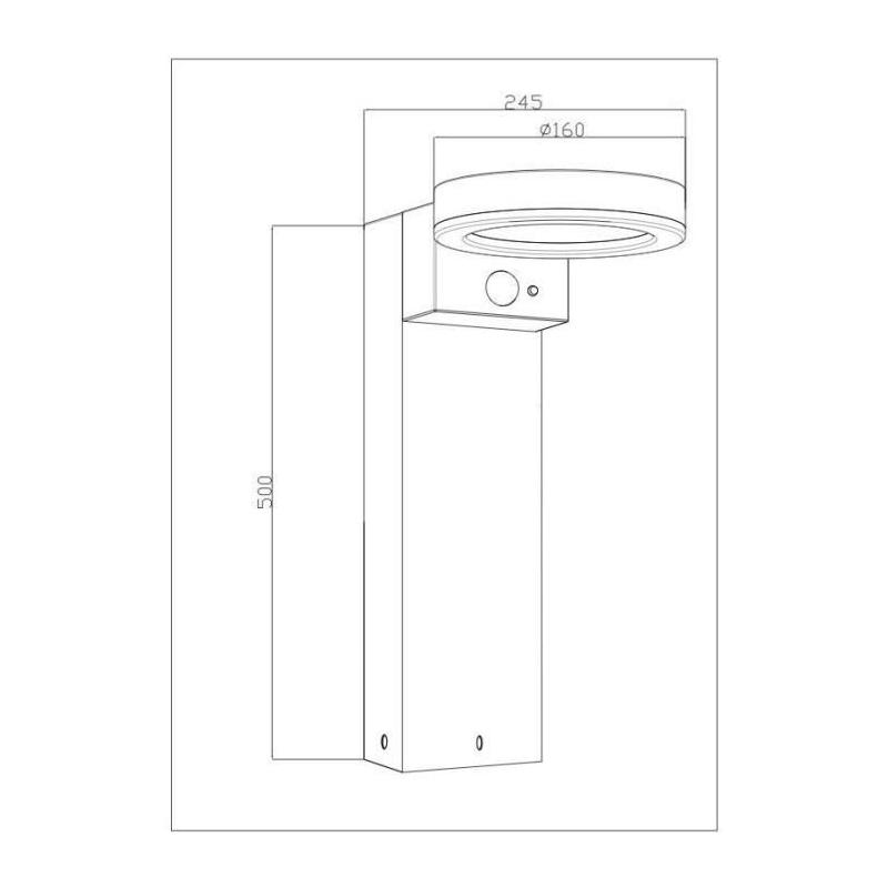 Borne solaire élégante GALIX - Éclairage puissant - Inox - H50 cm
