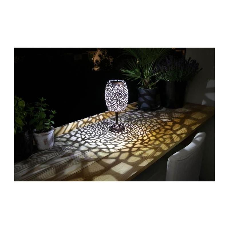 Élégante lanterne solaire en métal cuivré - GALIX G2003 - 35cm