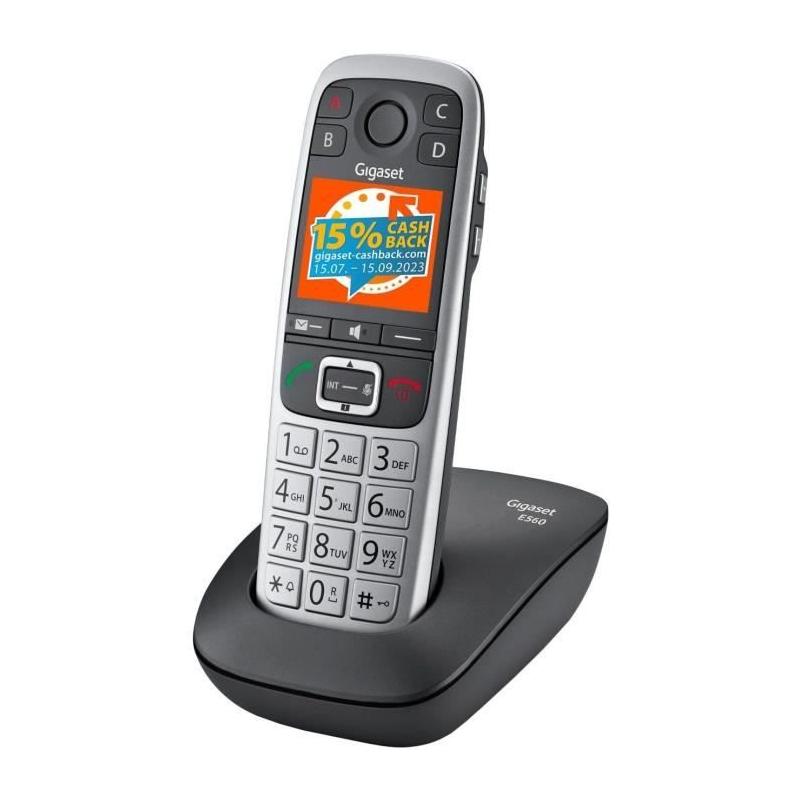 Téléphone Fixe Gigaset E560 Silver - Compact et Performant