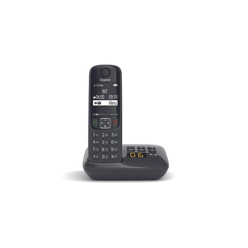 Téléphone Fixe Gigaset AS690 A Noir - Design compact, installation facile